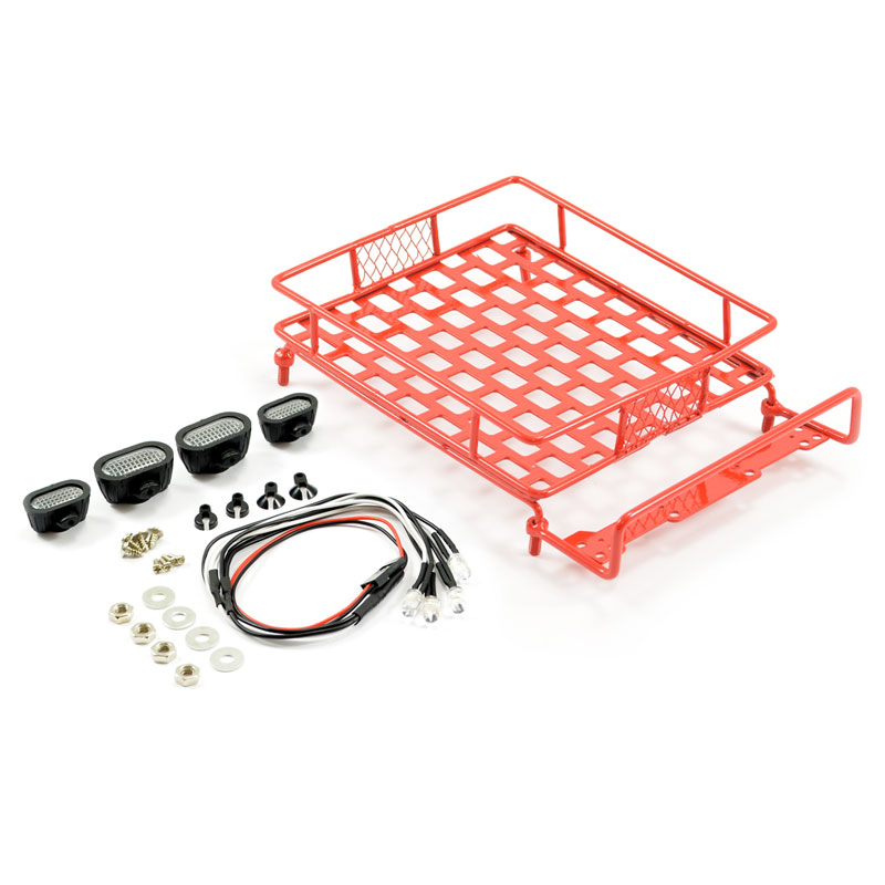Fastrax Red Aluminium Luggage Rack W/led Lamps L165mm X W112mm