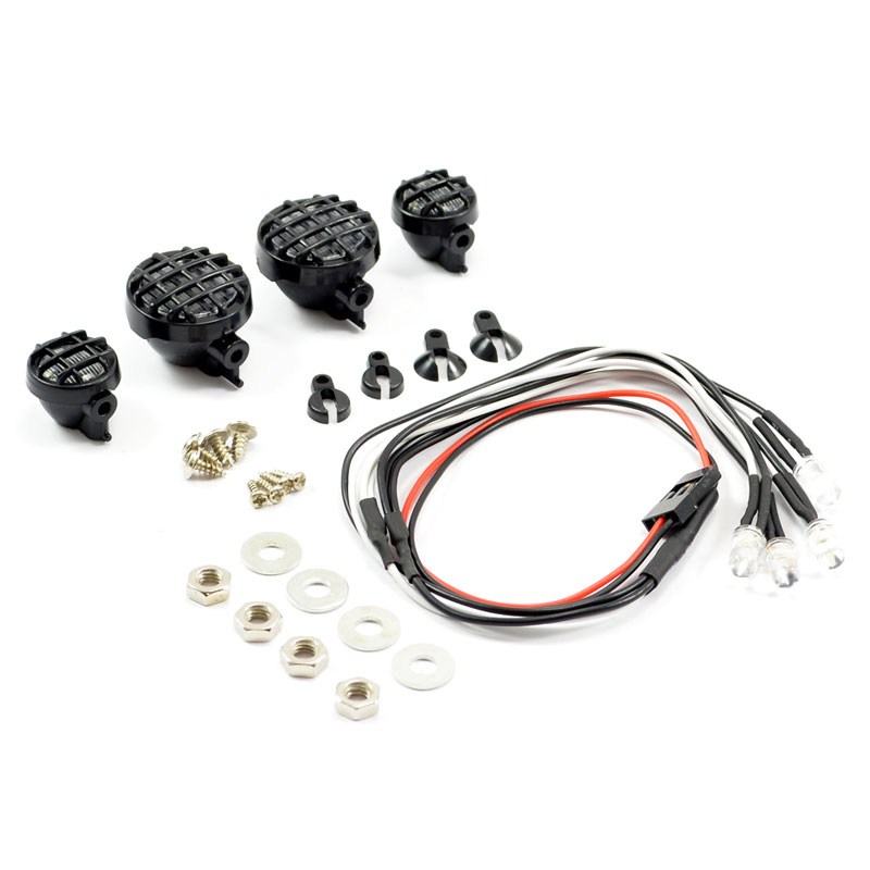 Fastrax Light Set W/led,lenses Wire Connector 4pc - Round