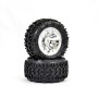 FTX Carnage Mounted Wheel/Tyre Complete Pair - Chrome