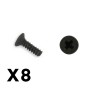 FTX Outback Mini 3.0 Flat Head Self Tapping Screw 1.7x6 (8pc)