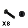 FTX Outback Fury Button Head 3x16mm Hex Screw (8pc)
