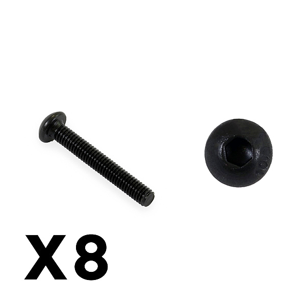 FTX Outback Fury Button Head 3x20mm Hex Screw (8pc)