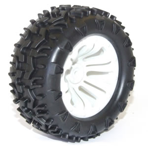 FTX Carnage Mounted Wheel/tyre Complete Pair - White