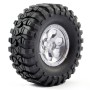FTX Outback Pre-mounted 6hex/ Tyre (2) - Chrome