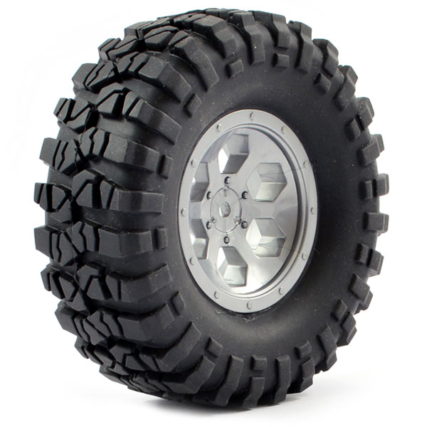 FTX Outback Pre-mounted 6hex/ Tyre (2) - Grey