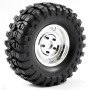 FTX Outback Pre-mounted Steel Lug/tyre (2) - Chrome