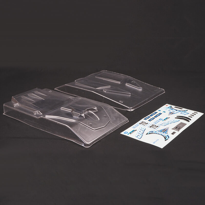 FTX DR8 Clear Bodyshell and Blue Decal